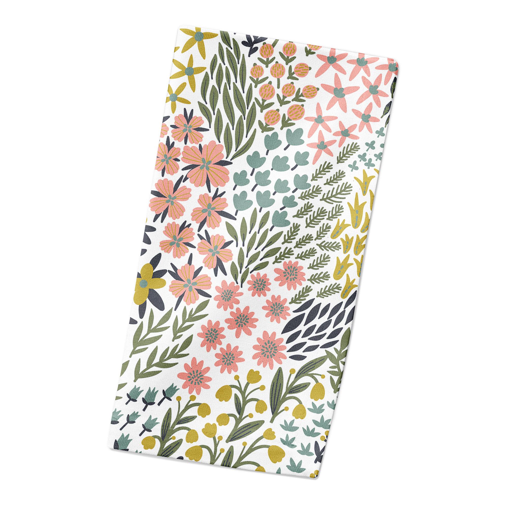 Funky Floral 10" x 10" Cotton Twill Napkin